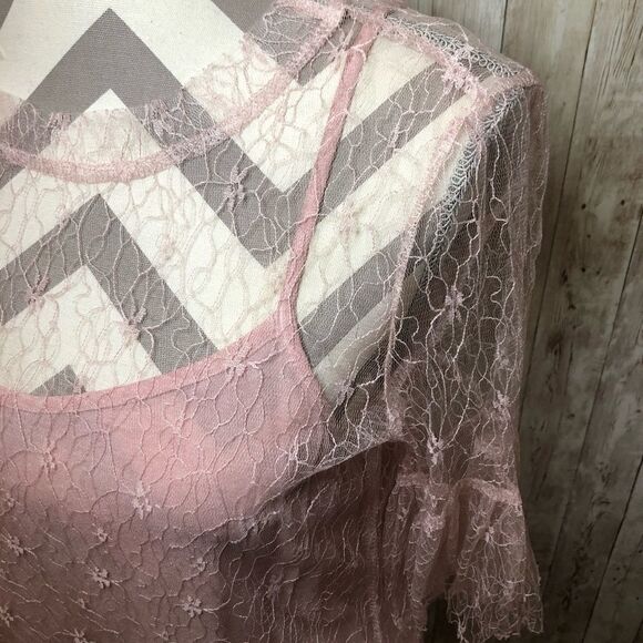 POL Pretty in Pink Lace Lined Dress Medium - Picture 5 of 14